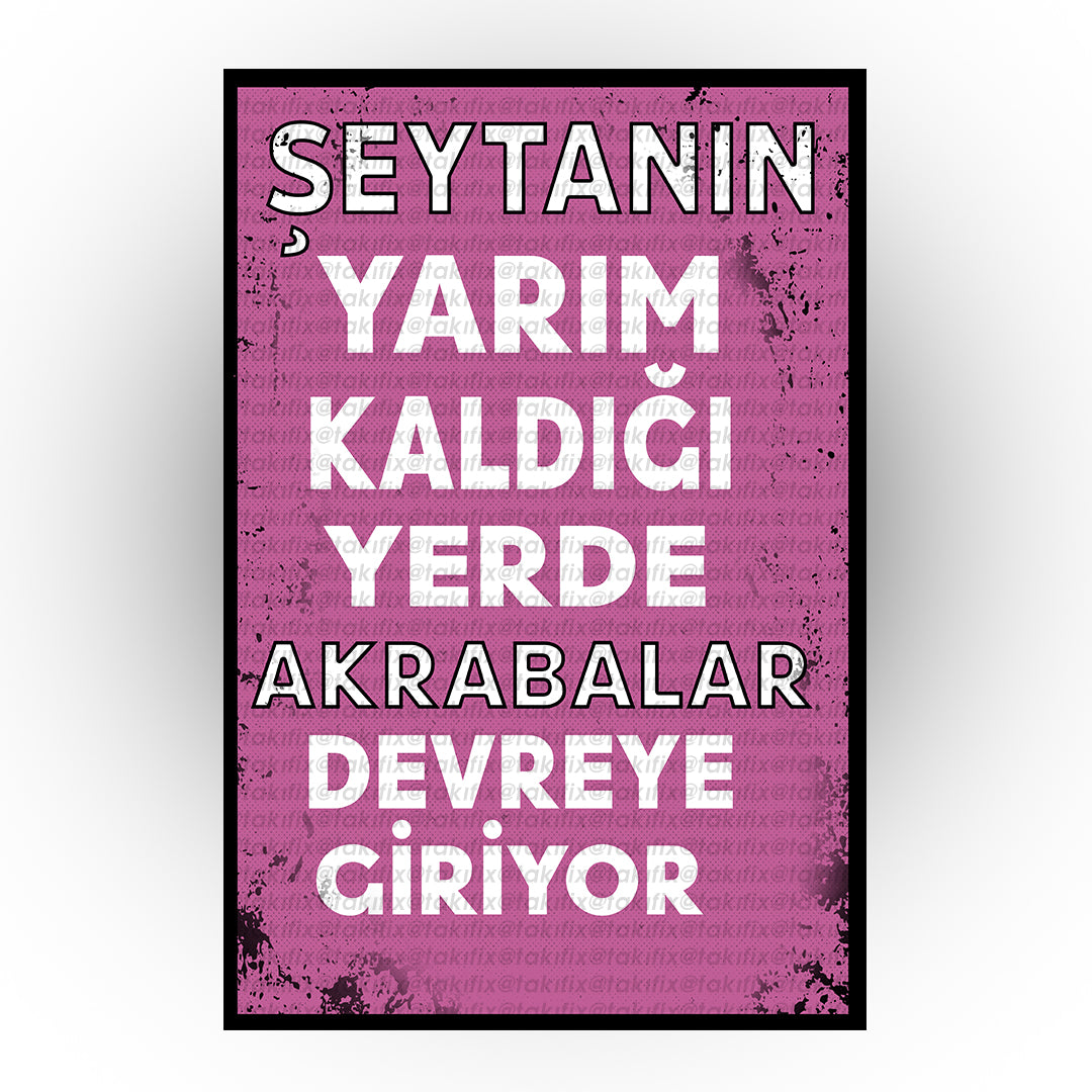 Akrabalar Devreye Giriyor 20x30 Cm Retro Ahşap Tablo