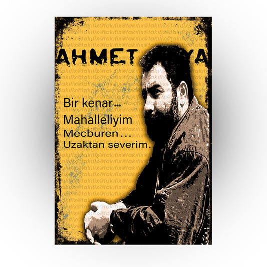 Ahmet Kaya 20x30 Cm Retro Ahşap Tablo
